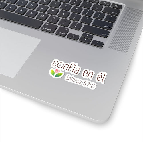 "Confía en Él" (Salmos 37:5) - Sticker religioso cristiano - Papeles Verdes