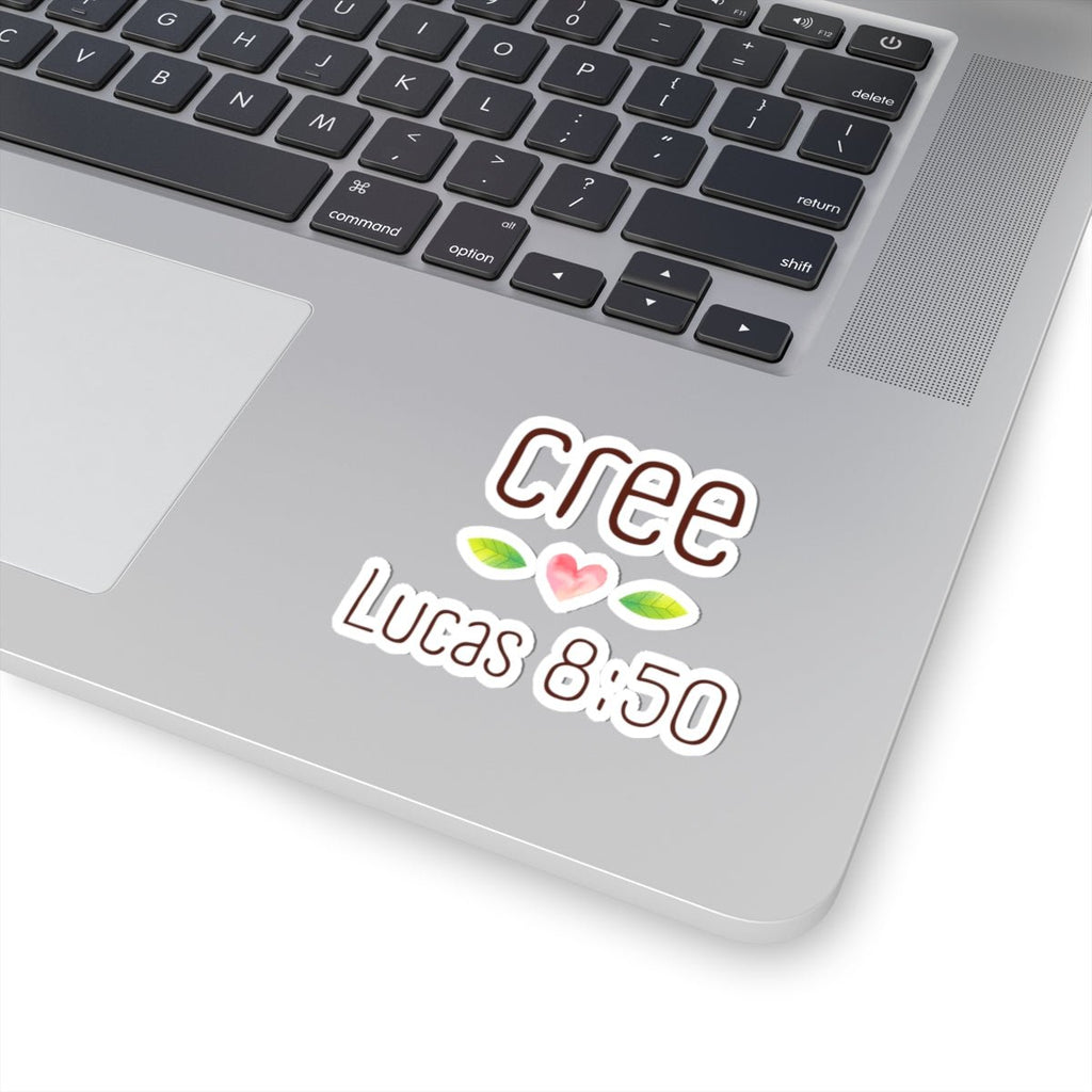 Cree - Sticker - Lucas 8:50 Verso Biblia - Papeles Verdes