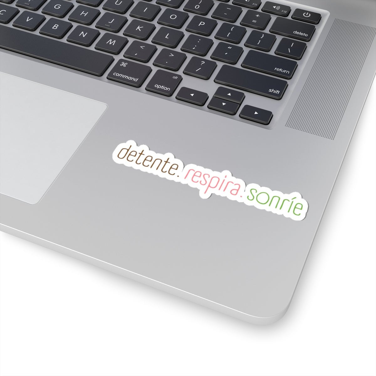 Detente. Respira. Sonríe.- Sticker - Frase Positiva - Papeles Verdes