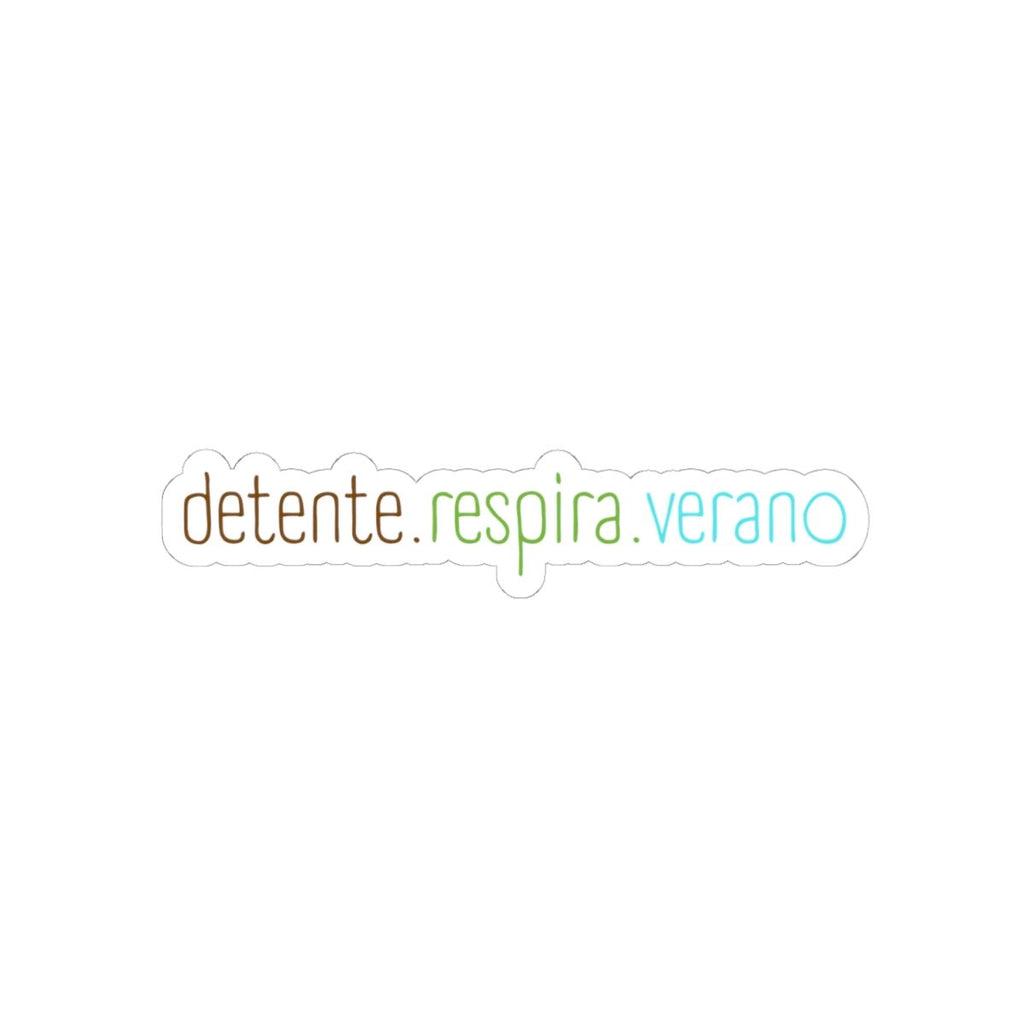 Detente. Respira. Verano. — Spanish Relaxation Kiss-Cut Sticker - Papeles Verdes