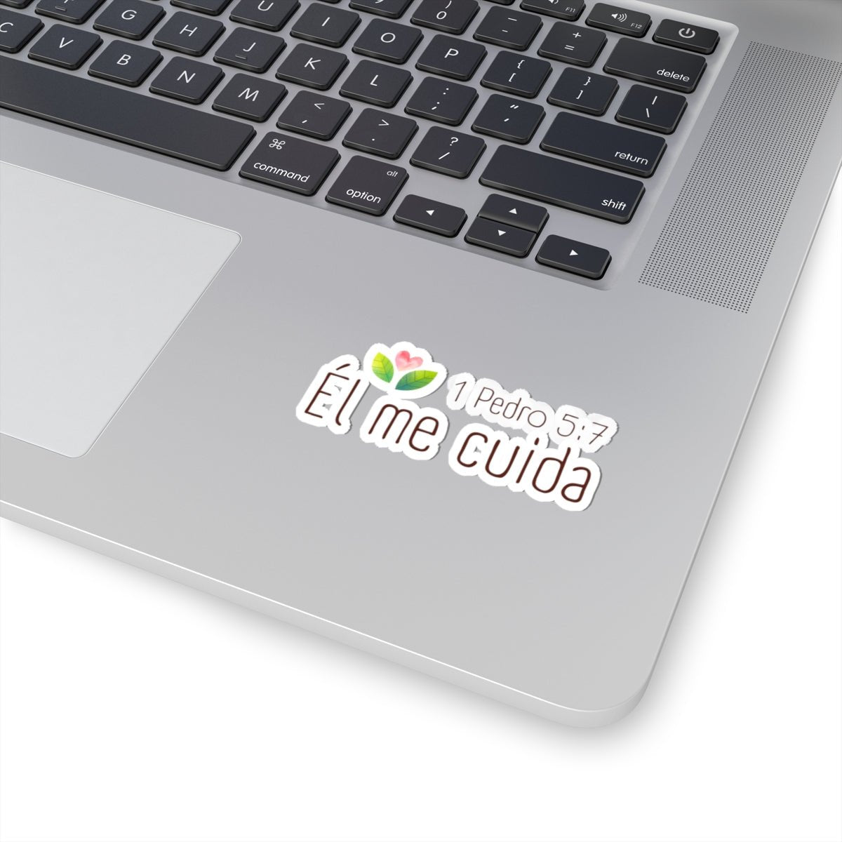 Él Me Cuida - Sticker — 1 Pedro 5:7 Verso Biblia - Papeles Verdes