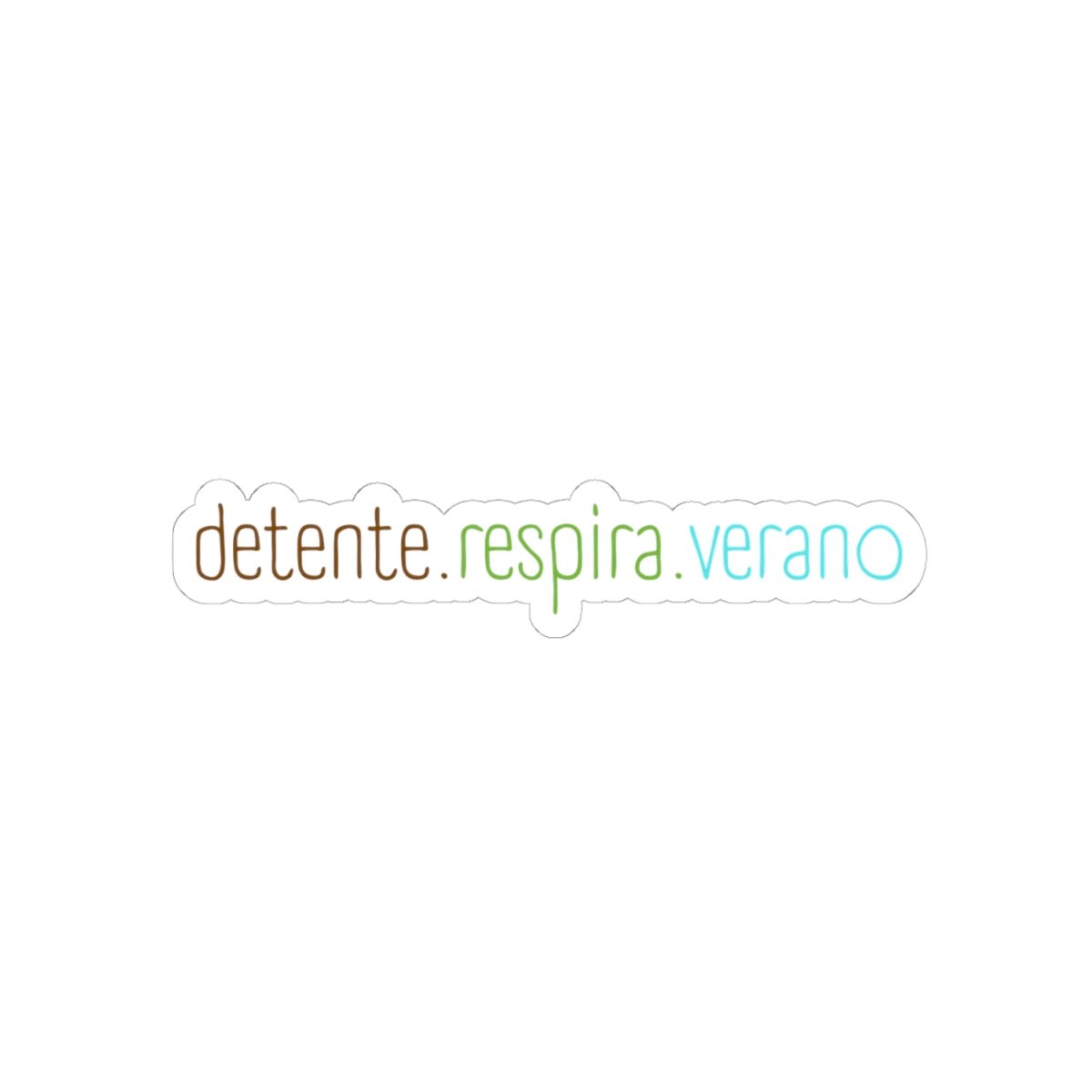 Kiss-Cut Sticker — “detente. respira. verano” Minimal Spanish Calm Decal - Papeles Verdes