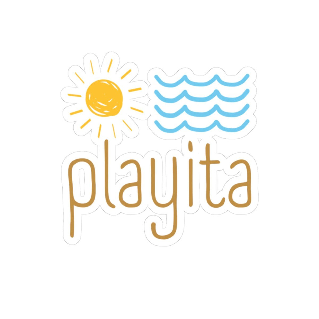 Playita Sun & Waves Kiss-Cut Sticker — Beach Vibes Laptop Decal - Papeles Verdes
