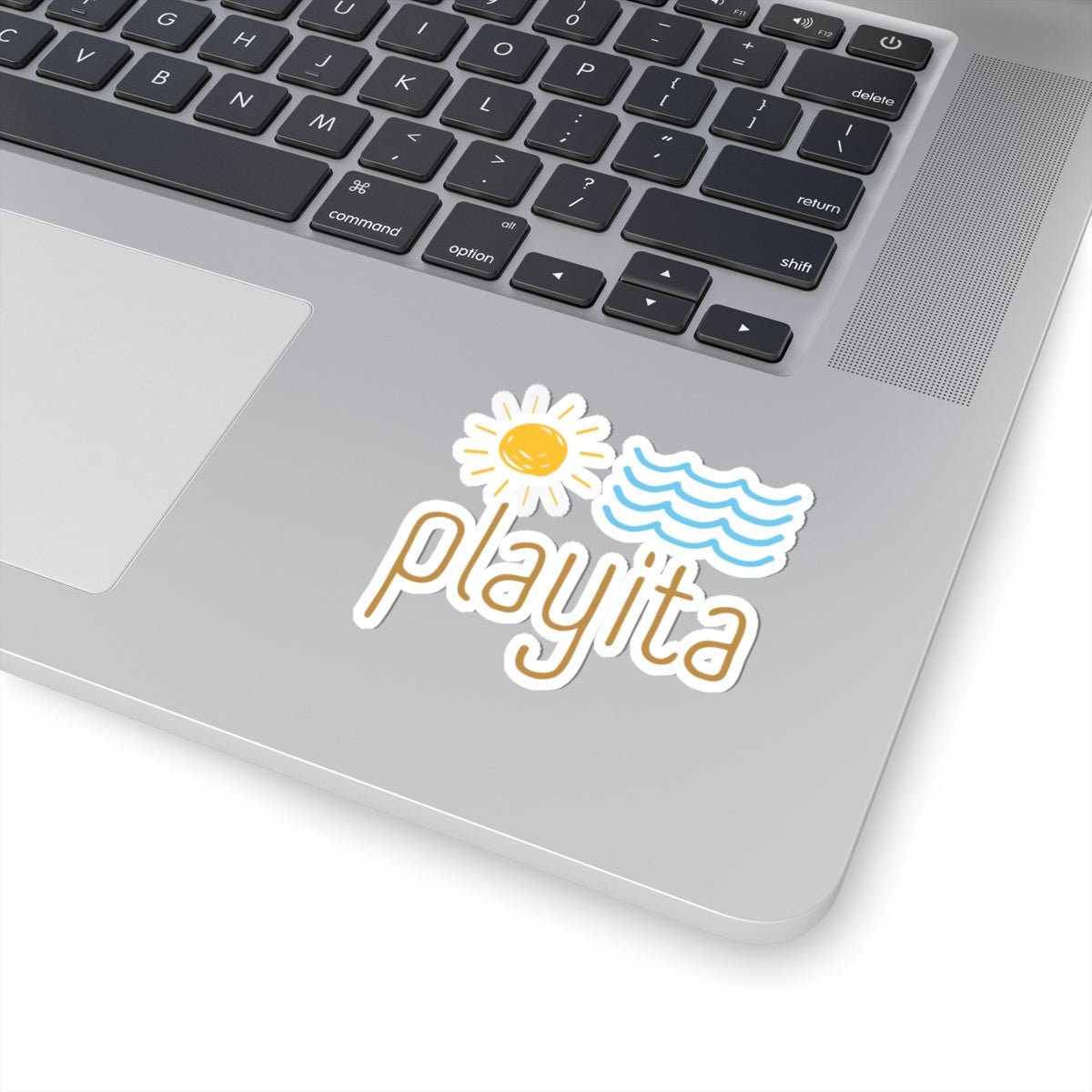 Playita Sun & Waves Kiss-Cut Sticker — Beach Vibes Laptop Decal - Papeles Verdes