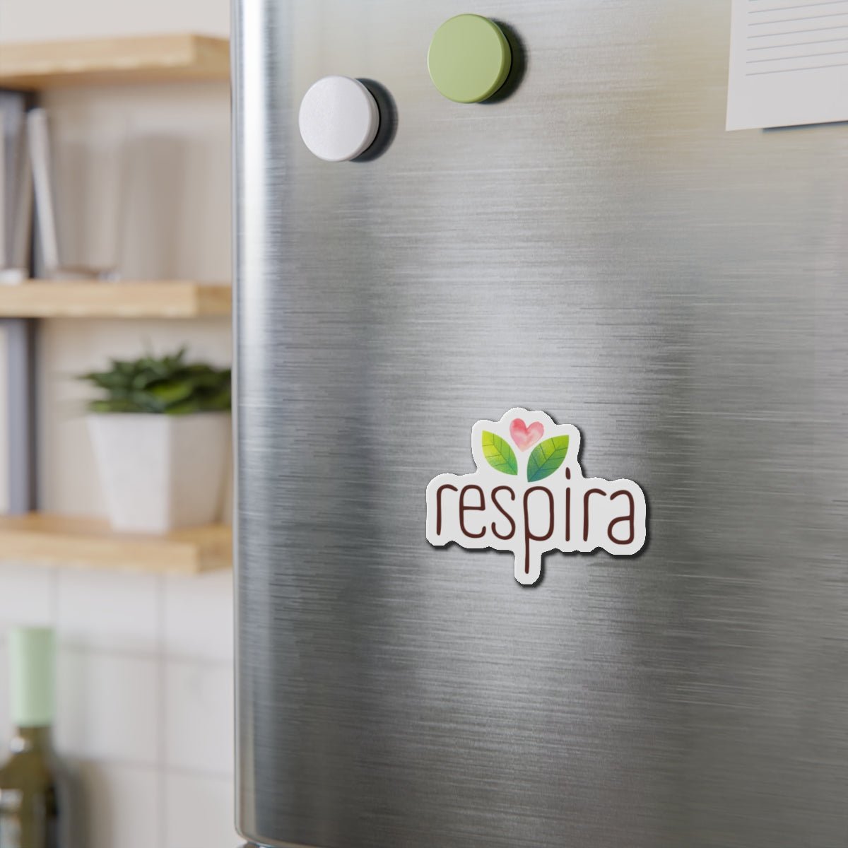 Respira - Iman/Magnet - Frase Positiva - Papeles Verdes