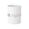 Taza de cerámica Detente. Respira. Café — Spanish Relaxation 11oz Ceramic Mug - Papeles Verdes