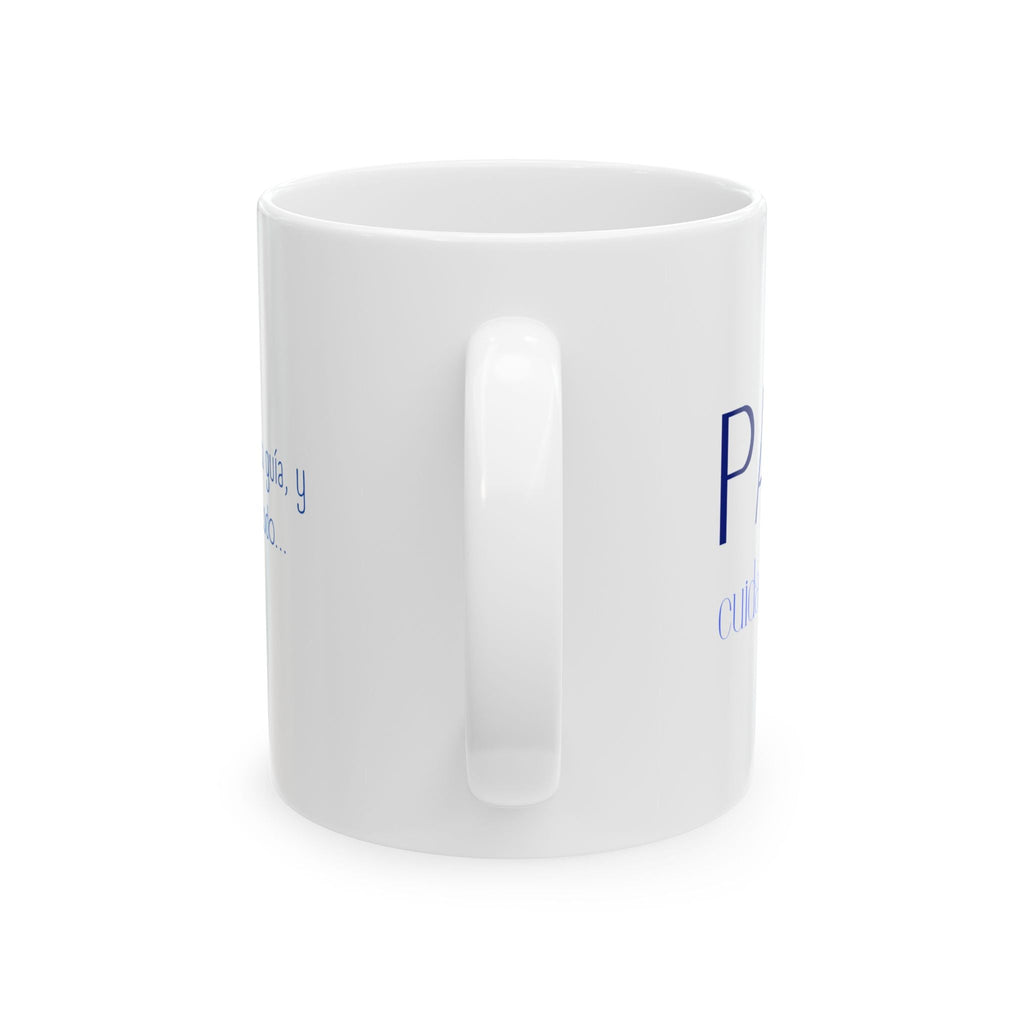 Taza de Cerámica para "PAPA" (letras en azul cobalto) – Regalo religioso para el Día del Padre (11oz/15oz) - Papeles Verdes