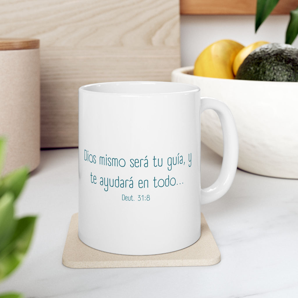 Taza de Cerámica para PAPA (letras en verde azulado) – Regalo religioso para el Día del Padre - Papeles Verdes
