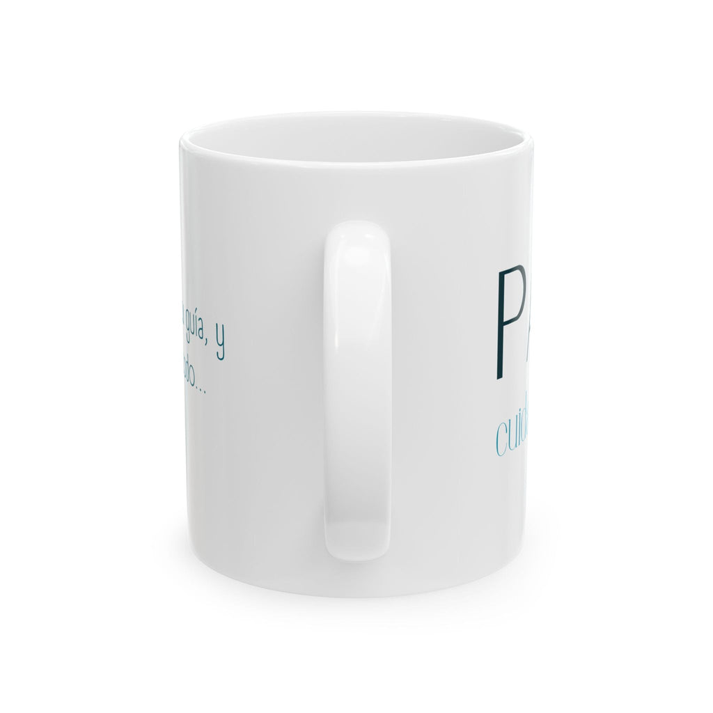 Taza de Cerámica para PAPA (letras en verde azulado) – Regalo religioso para el Día del Padre - Papeles Verdes