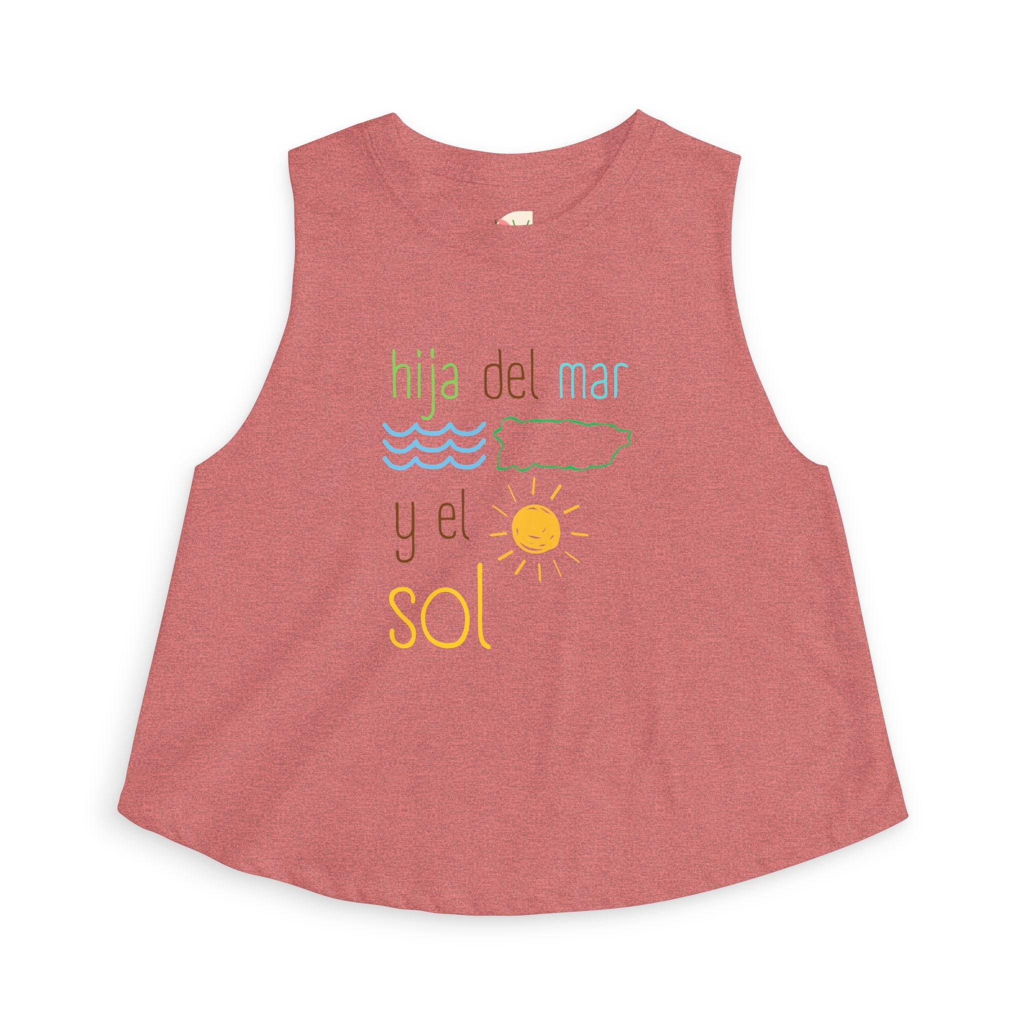 Women's Crop Top — "Hija del Mar y el Sol" Tropical Sun & Waves Tank - Papeles Verdes