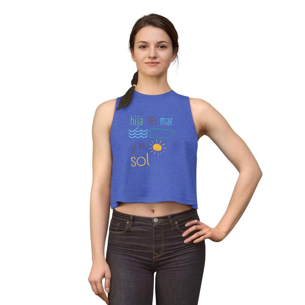 Women's Crop Top — "Hija del Mar y el Sol" Tropical Sun & Waves Tank - Papeles Verdes